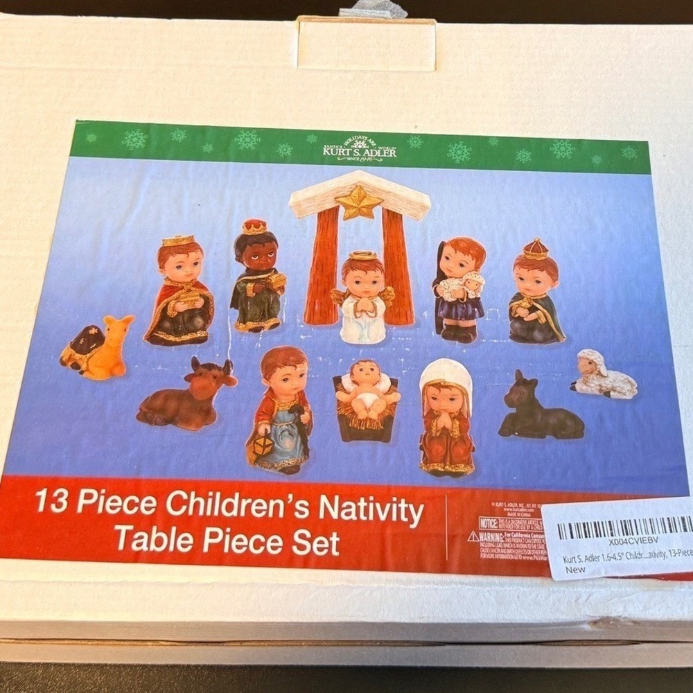 NEW Kurt S Adler 13 Piece Childrens Nativity Set D3762 Multicolor Christmas